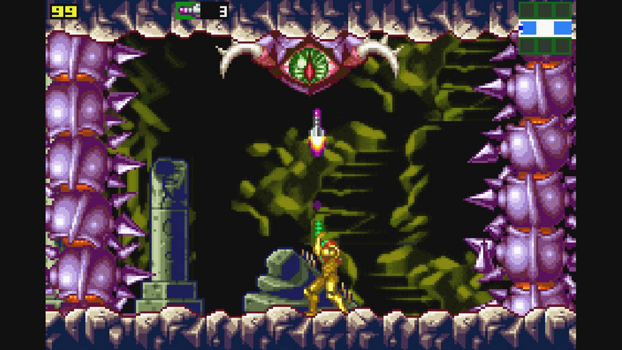 Screenshot from the video game Metroid: Zero Mission (2004).