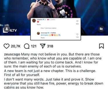 Zeus with a message to s1mple 🥹🤩