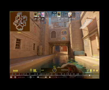 4 people switch positions inside the smoke at the same time