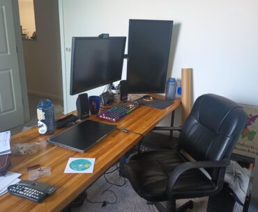 Still working on it, but here's my setup in the new apartment