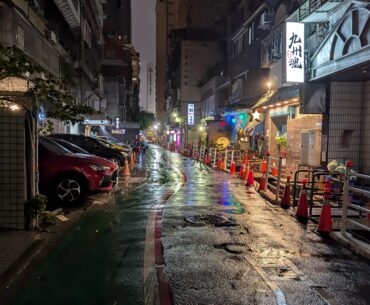 Thought you guys would like this photo of a side street in linsen north, Taipei