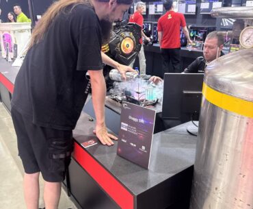 Computex LN2 self regulating temperature system at G Skill Booth