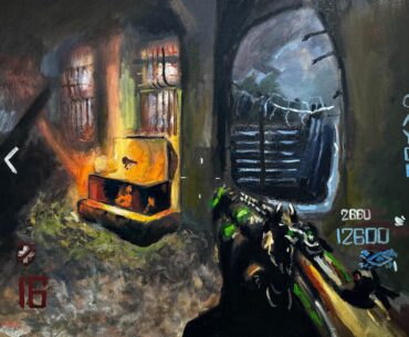 I made an oil painting of Mob of the Dead