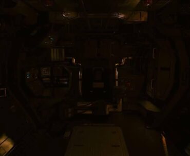 Border patrol helicopter in Cyberpunk 2077. It has fully detailed interior which is impressive because we do not have a chance to see it from inside.