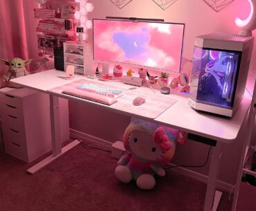 Is this the coziest pink battlestation ever?
