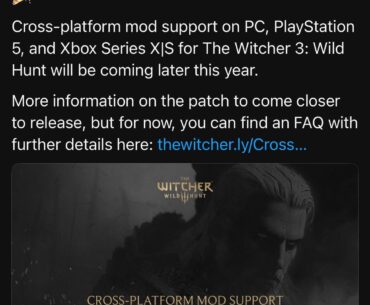 The Witcher 3 gets mod support on consoles this year!