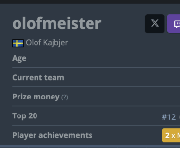 Just a reminder that olofmeister is still sitting on the FaZe bench