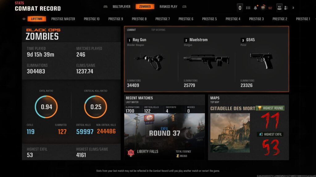 my stats since launch