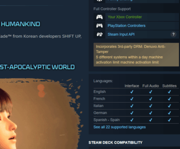 Denuvo and apparent region locks in Stellar Blade.