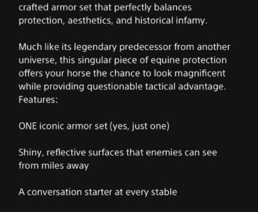“The ONLY horse armor you’ll ever need” in Tainted Grail