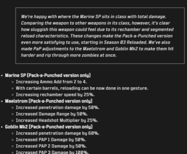 Shotgun and Goblin Pack-a-Punch buffs from Treyarch's Twitter