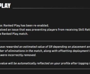 Ranked Play Enabled