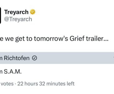 Grief trailer tmrw+Nolan North shows approval.
