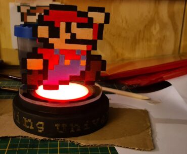I made a 8 bit Mario out of wood!
