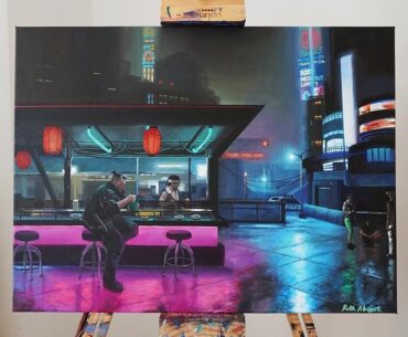 my new painting inspired by Cyberpunk 2077