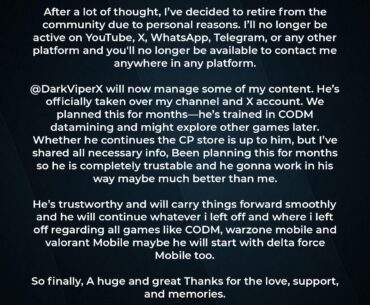 Leaker and YouTuber, Murdablast has retired
