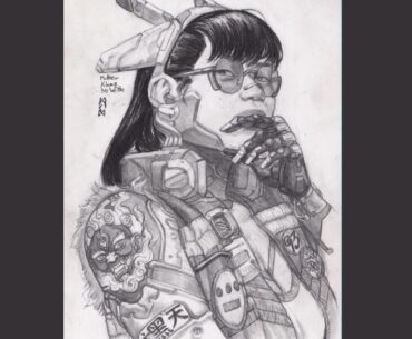Cyberpunk graphite portrait 6
