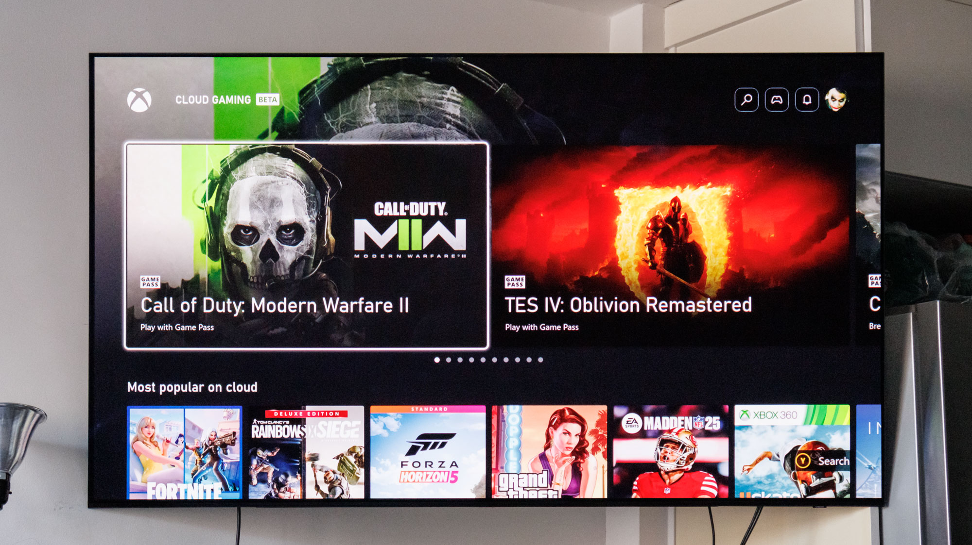 Cloud gaming services hit LG TVs — but they can’t replace my console Samsung S90D TV with Xbox Game Pass