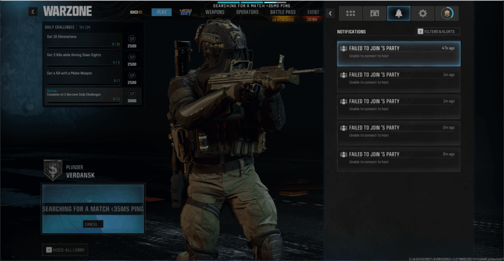 Cant join host's party