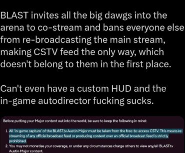 Blast is prohibiting restreaming the Major