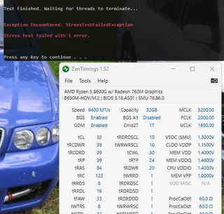 8600G Refuses to be stable with any RAM OC including an XMP profile. Its fine at 4800 JEDEC but it runs the games like dogshit in intense situations. I run the setup on the image 2 but just like the first one it can crash at any moment.