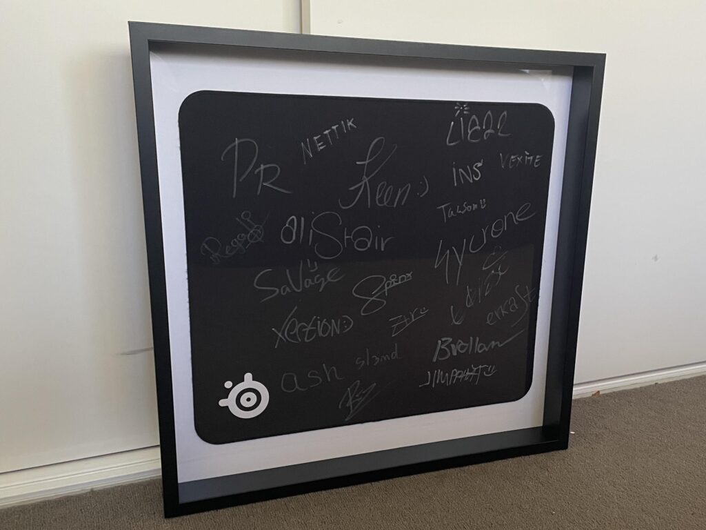 Signed mousepad from IEM Melbourne