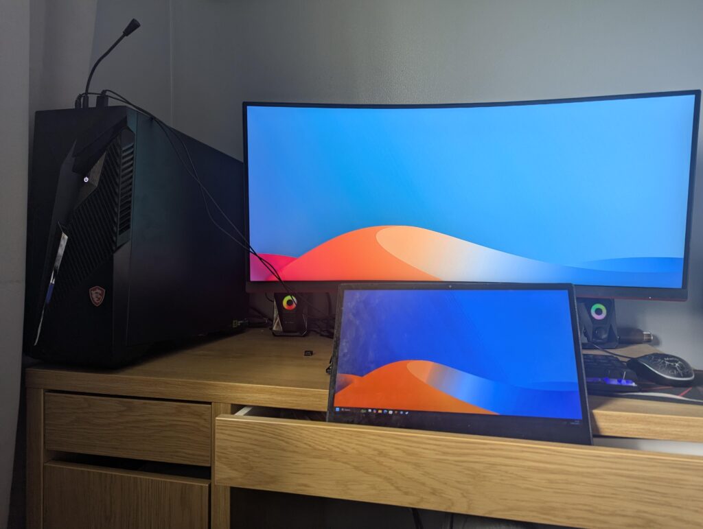 I used an old 1080p ideapad in a drawer as a second monitor 😭