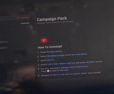 How to play the mw (2019) campaign on Xbox series s so I bought the game I’ve installed every pack with it every campaign pack aswell but in the game it says “ MISSING DATA PACK” and the campaign pack ain’t installed on the game apparently even though I installed it I only wanna play campaign!