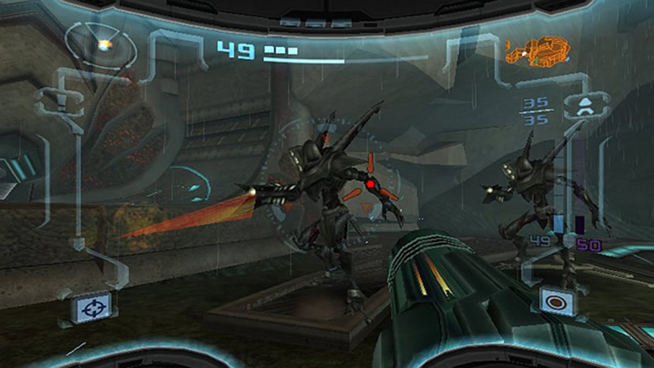Screenshot from the video game Metroid Prime 2: Echoes (2004).