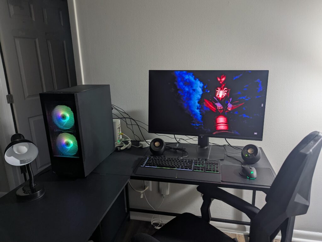 Simple and the cable management could be better but I like it.