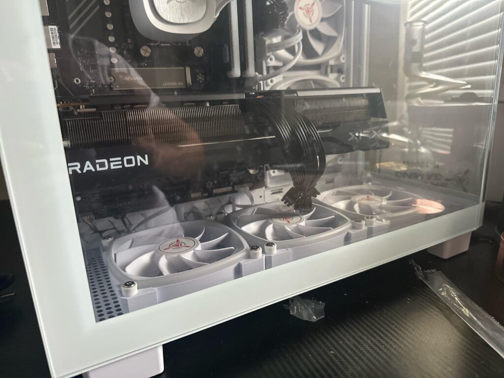 Wires going into the fan