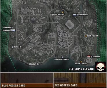 Bunker locations and keypad codes