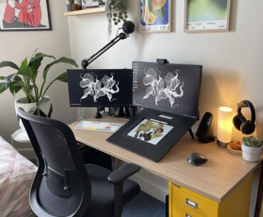 A bit cramped in my bedroom, but I think I’ve managed to make my little creative/gaming spot feel light and friendly