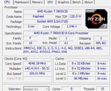 Im pretty sure 7800x3d has 16 threads.