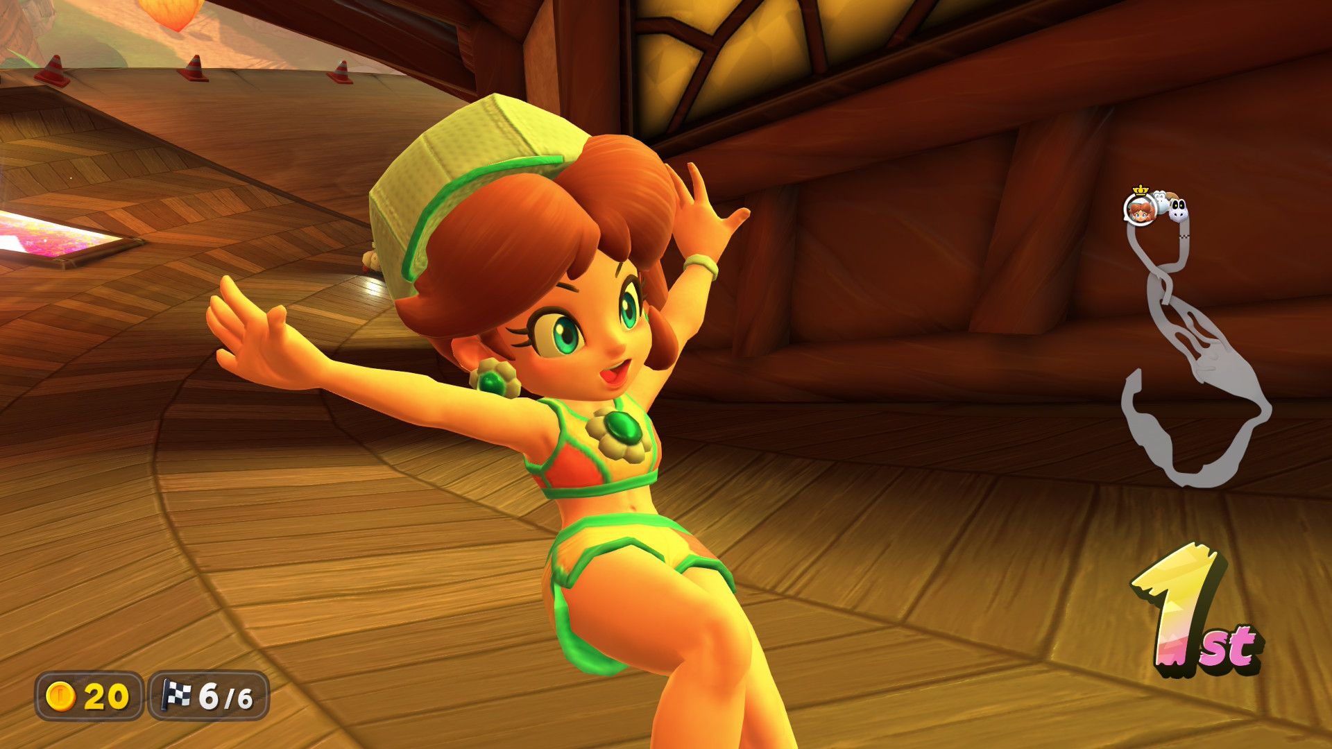 Daisy winning a Knockout Tour in Mario Kart World.