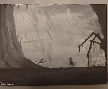 I did a painting of one of my favorite games of all time. LIMBO