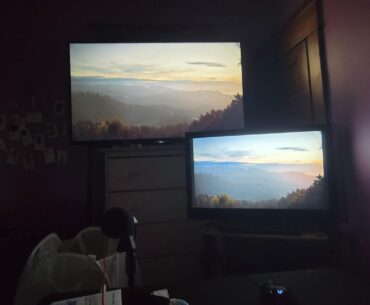 Got the second TV up. What do we think 😭