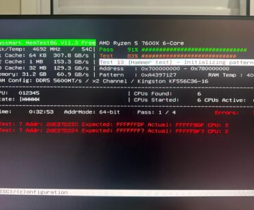 Memtest86 erros