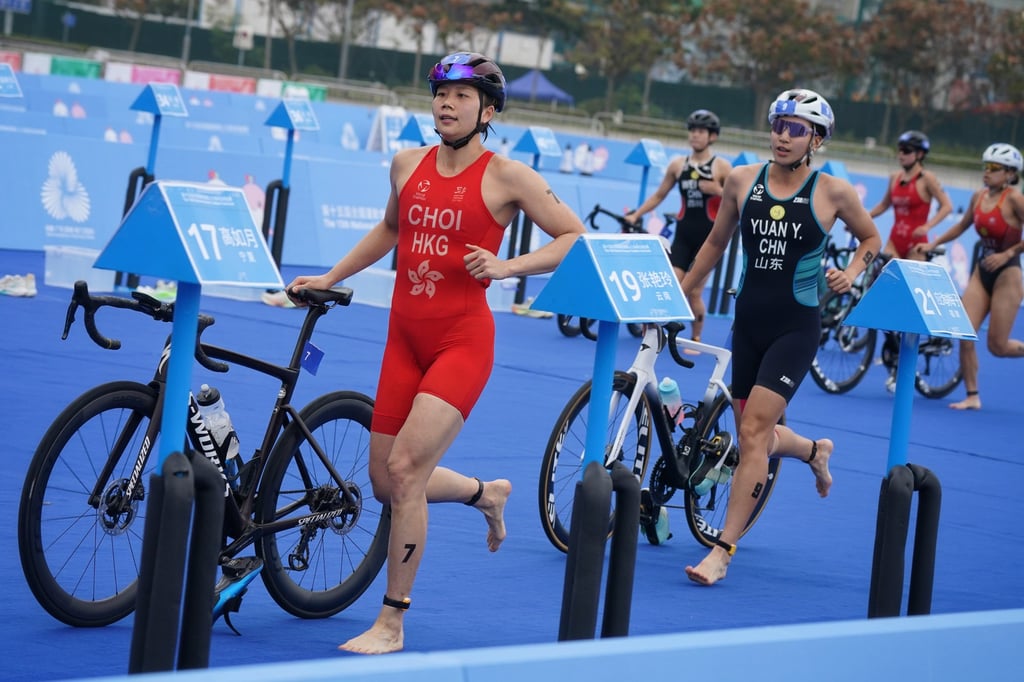Hilda Choi (left) and Yuan Yuan of Shandong during the Games test event. Photo: Elson Li