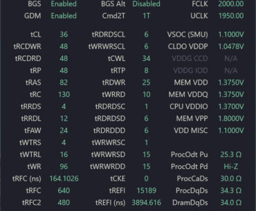 7800 MT/s CL36 48 48 48 - R7 9800X3D