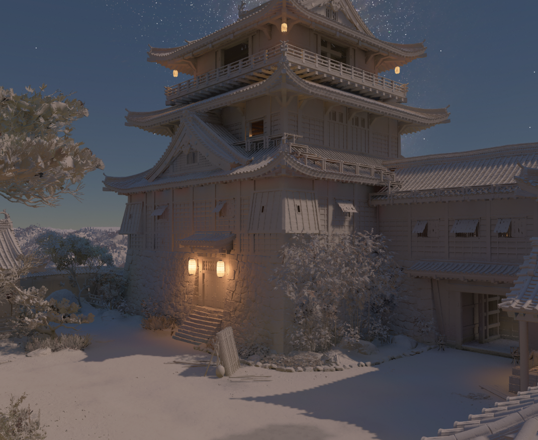 Night rendering with light only in Assassin's Creed Shadows