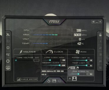 GTX 1060 stuck at 139 mhz