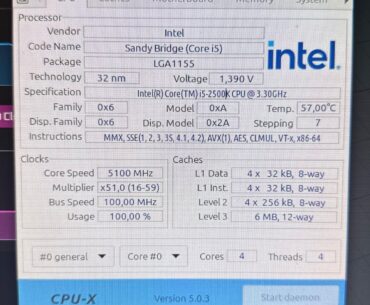 Update: 2500k hit 5.1 GHz on 1.51v