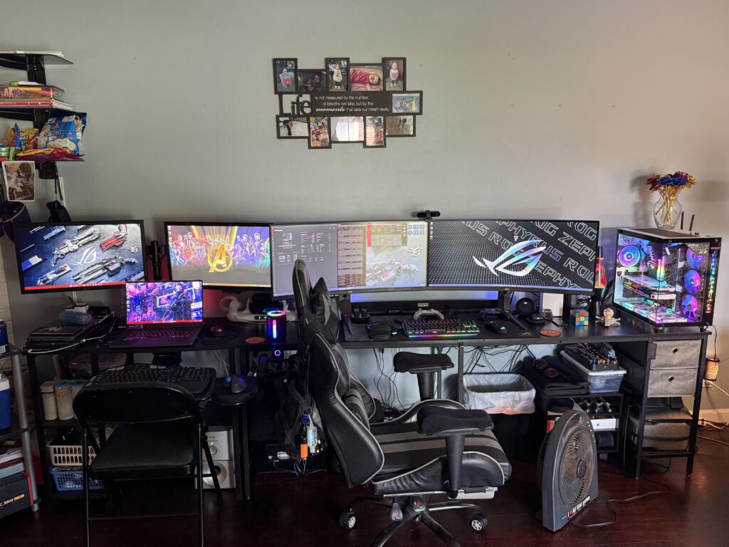 Temp setup while my office gets remodeled. Roast!!!!