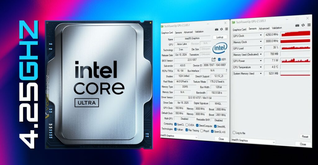 Overclocker breaks 4250 MHz GPU overclocking record with Core Ultra 9 285K's Arc integrated GPU