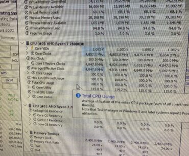 Never seen cpu over 4850 mhz under load even after overclocking to 1.15v and -30 curve optimiser. 7800x3D how to get to max clock of 5050mhz? Testing on ycruncher right now in the pic.