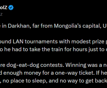 The MongolZ on X: "910 used to live in Darkhan, far from Mongolia’s capital, Ulaanbaatar. All the LAN tournaments were held in the capital, so he had to take the train for hours to compete. If he lost, he had no money for food, no place to sleep, and no way to get back home."