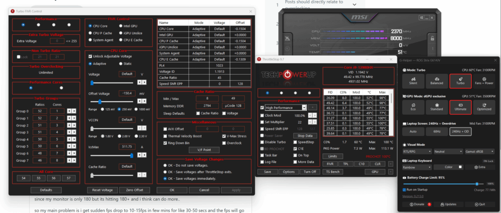 help sudden FPS drop on games in Rog strix G16 i9-13980hx rtx4060 undervolted help sudden FPS drop on games in Rog strix G16 i9-13980hx rtx4060 undervolted