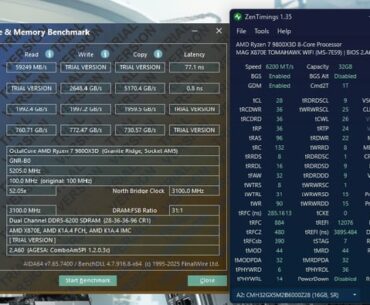 New to AM5 platform 9800x3D + 6000 MT/s CL 28-36-36-36-96-13 model CMH32GX5M2B6000Z28