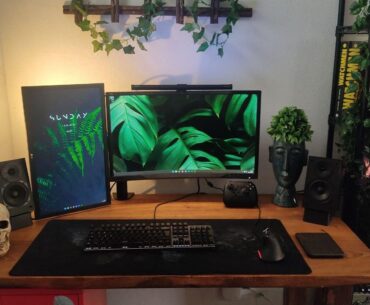 Restored an old solid wood desk to refresh my setup